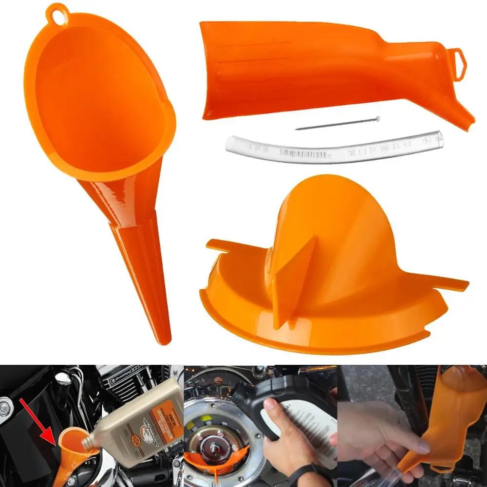 JSP Brand Orange DRIP-FREE OIL FILTER FUNNEL HARLEY MOTORCYCLE SERVICE OIL CATCH PAN DRAIN OIL for Harley Davidson Motorcycles Orange or Black 
