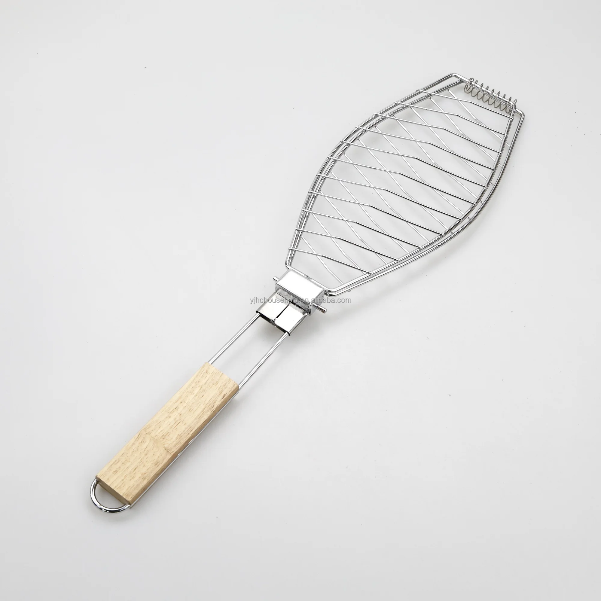 Premium Large Stainless Steel Fish Basket With Detachable Handle For