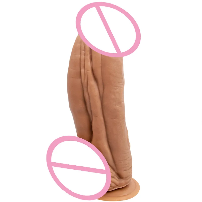 Large Size Simulation Penis Large PVC Brown Skin Color Black Female Appliances Adult Sex Toys Wholesale
