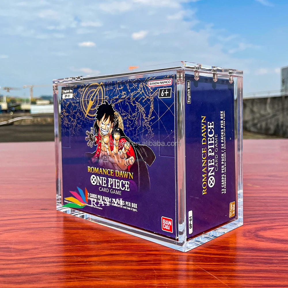RAY YI Acrylic TCG Display Case for One Piece OP-02 Card Game Booster Box(english Original Print ) RAY YI Acrylic TCG Display Case for One Piece OP-02 Card Game Booster Box(english Original Print )