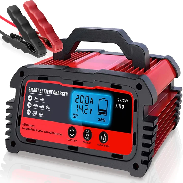 12v 24 Volt DC 20 Amp Smart Car Battery Charger For STD GEL AGM EFB Lead Acid Battery
