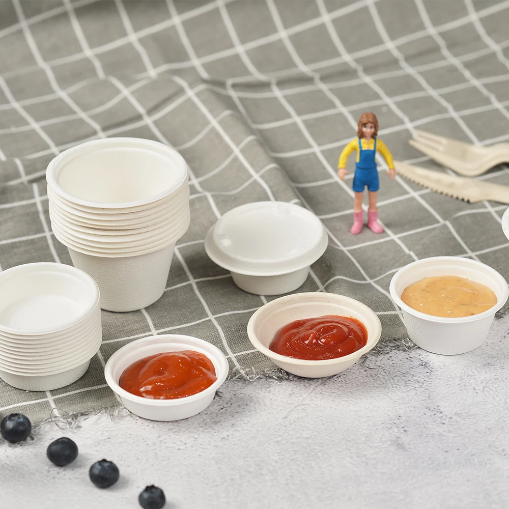 Лучший продавец биоразлагаемый и Компостируемый стаканчик для соуса из целлюлозы сахарного