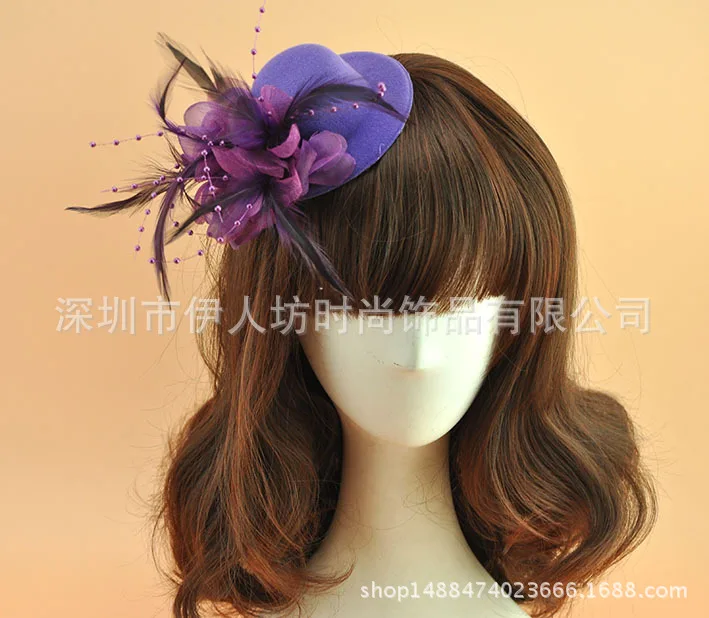 B1059 England Style Formal Wool Felt Fez Fedora Cap Dome Round Formal Bowler Hat For Women