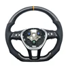 Leather+Carbon Fibre+yellow black red Stripe+ black Stitching