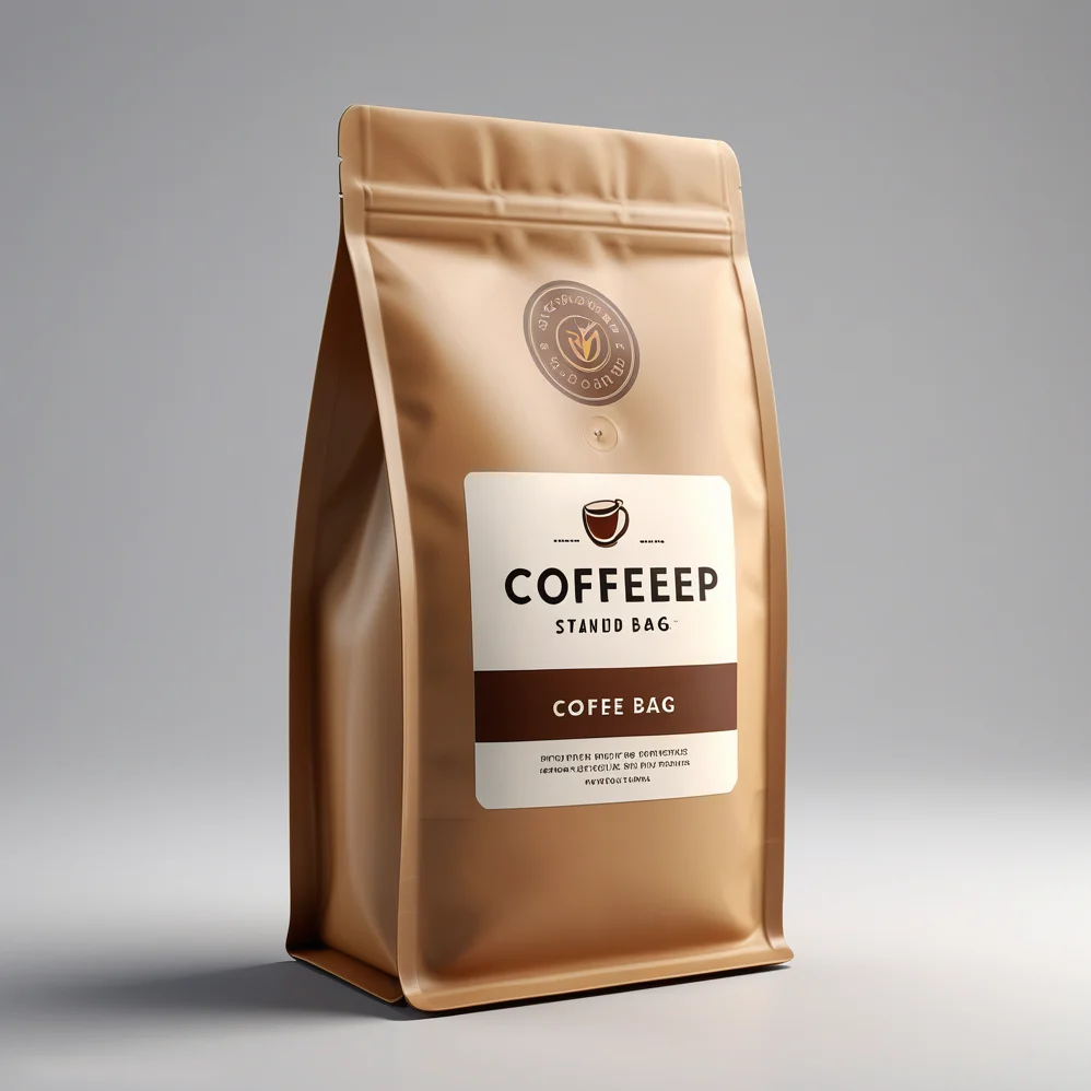 Digital Printing Logo Custom Biodegradable Kraft Paper Zip Lock Bag Coffee Bean Packaging Bags With Valve
