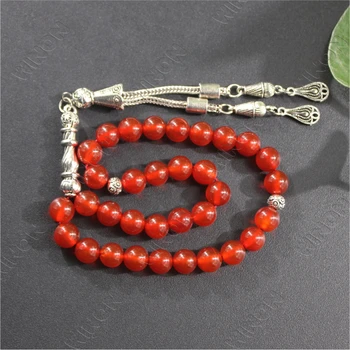Wholesale Best Manufacturers Red Crystal Prayer Beads Natural Stone Turkish Arab Saudi Arabia Mala Islamic Muslim Rosary Bead