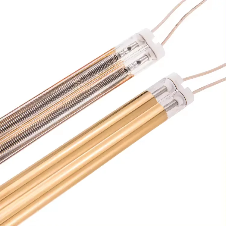 Электрическая камера для сауны золотой отражатель Двухтрубная кварцевая нагревательная лампа галогенные лампы Инфракрасные излучатели отверждение красок на пластике