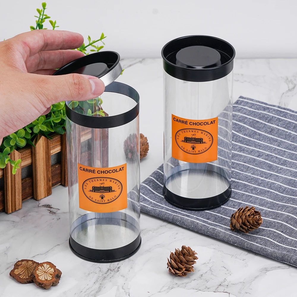 Empty PET Plastic 100ml 120ml 150ml 200ml 250ml 300ml 500ml 8oz Black Cosmetic Jar for Nuts,candy,chocolate