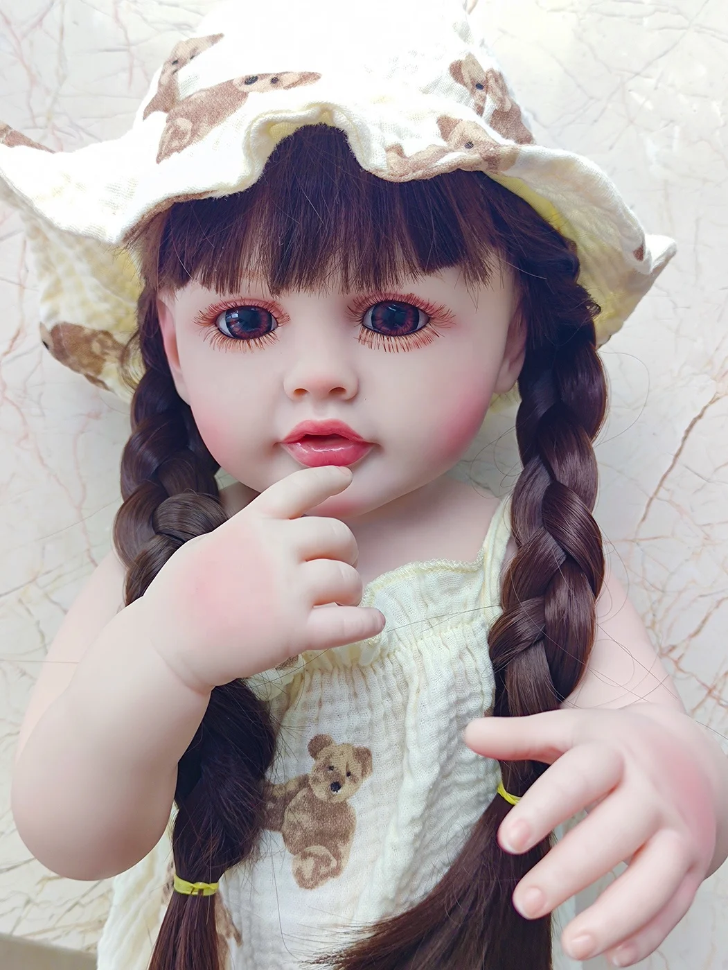 Exquisite Vinyl Newborn Simulated Vinyl Simulation Doll Set South African 22 Inches Black Reborn Dolls