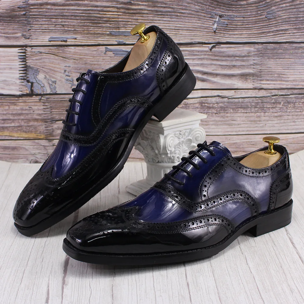 Zapatos de piel de vaca auténtica hechos a mano para hombre, calzado Formal  de boda, italiano, de verano, oxford