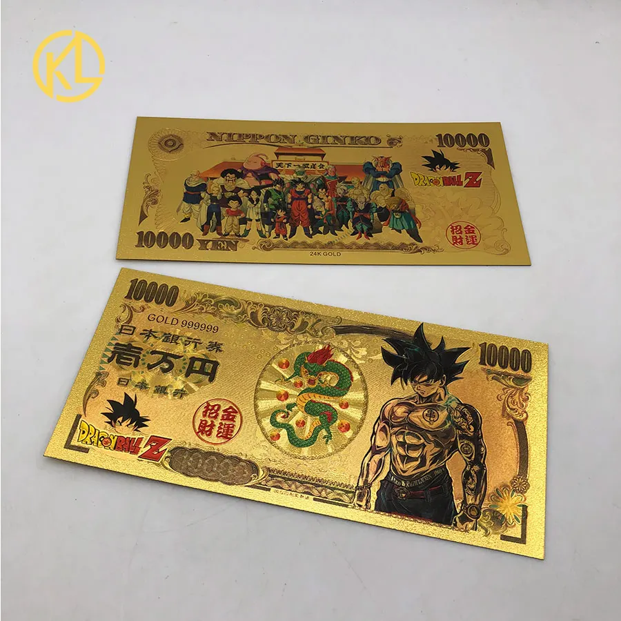 Japan Dragon Ball Z Bejita Trunks Vegeta Iv 10000 Yen Plastic Gold Foil ...