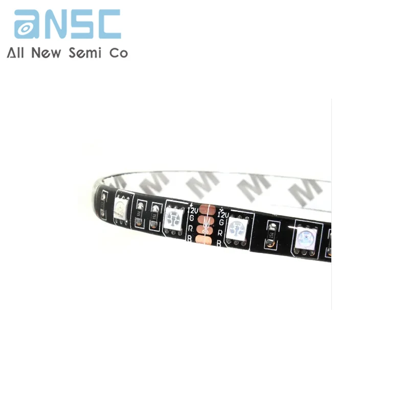 A2-White 300 leds Black PCB LED Strip 5050 DC12V Flexible LED Light 60 LED/m 5m/lot RGB White