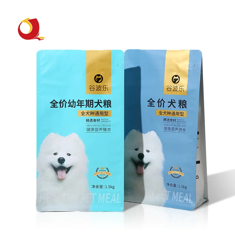 Custom Printed Matte Flat Bottom Pet Food Pouch Aluminum Foil Mylar Bag