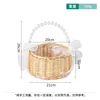 Plastic pearl handheld woven flower basket-large size