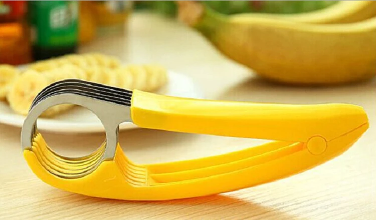 Popular Kitchen Accessories Cooking Tool Stainless Steel Fruit Salad Peeler Cutter Banana Slicer For Home