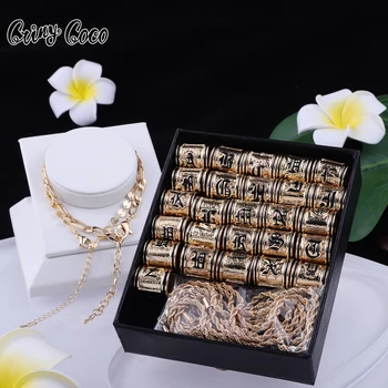 Cring CoCo Dainty Simple Samoan Hawaiian jewelry gold plated 14k Filledwholesale Letter Pendant polynesian Tribe necklace