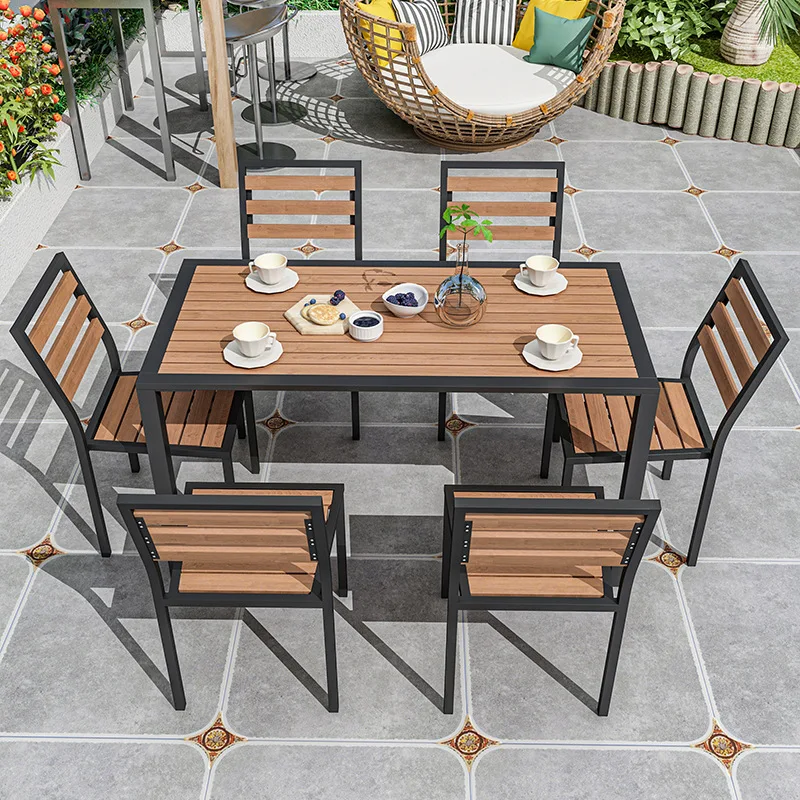 Outdoor Party Table And Chair End Table A Set Of Garden Leisure Wooden ...