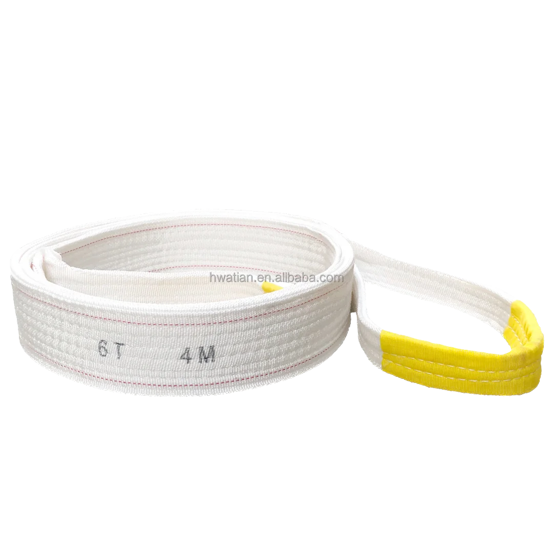 Heavy Duty 1-15T Flat Eye Double Ply Polyester Webbing Belt/Sling for Industrial Crane Lifting