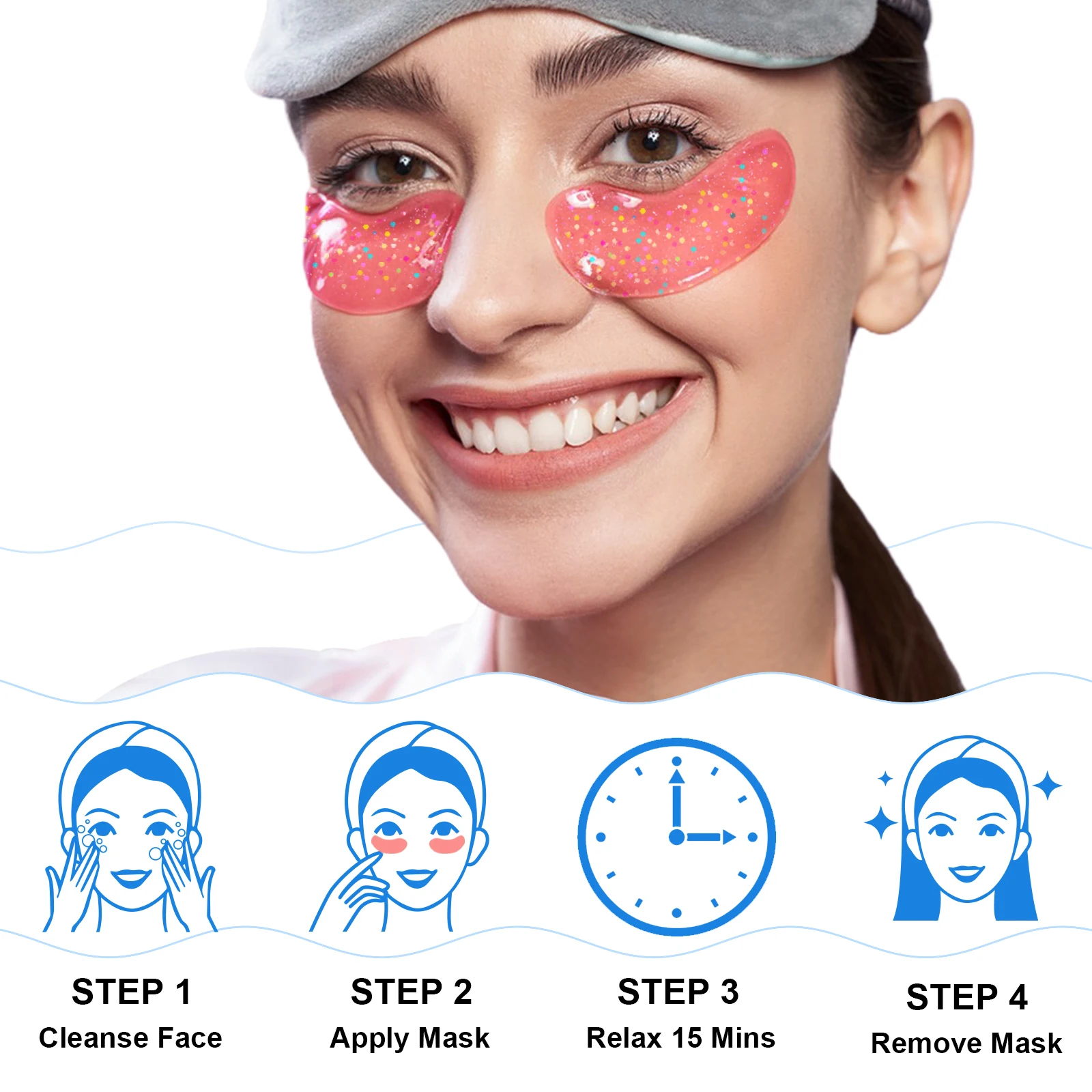 Pearl Natural Gel Eye Masks Anti Aging Under Eye Patches Anti Wrinkle