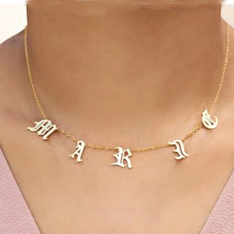 English Font Necklace,Customized 