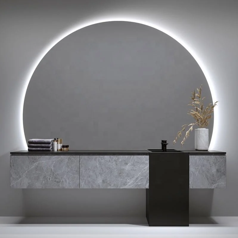 Foshan Slate Bathroom Vanity Unit With Tall Sink Unique Waterproof Finished Bathroom Cabinets
