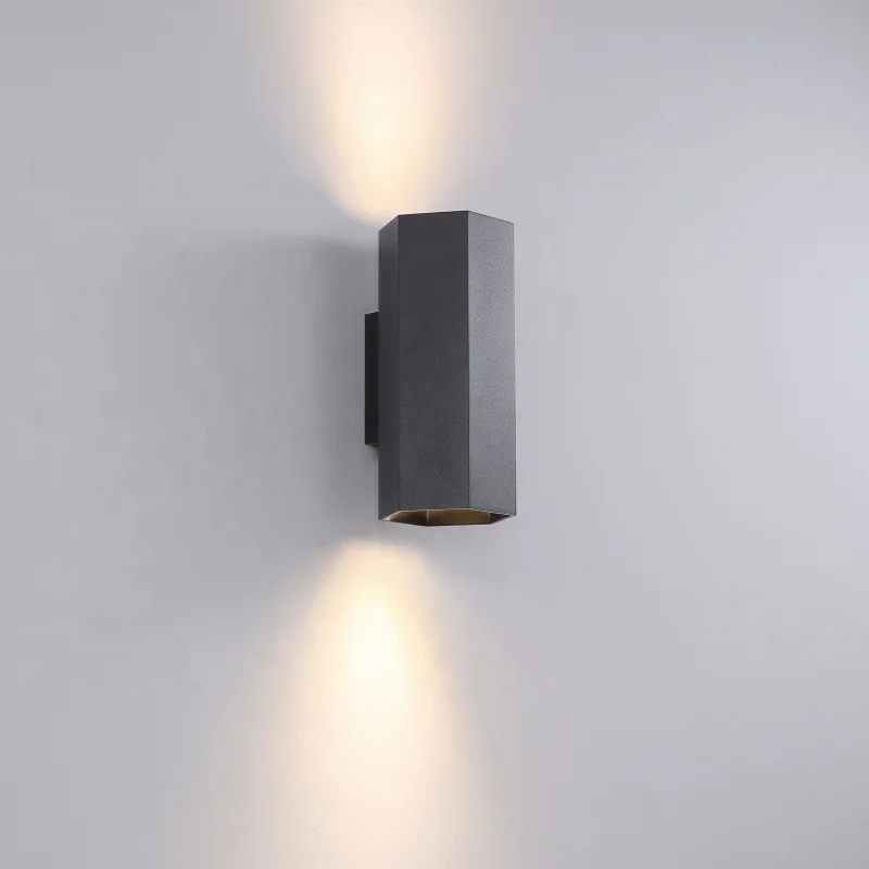 Hexagon Shape GU10 Socket Wall Lamp Casing Led Gu10 Wall Light up and Down