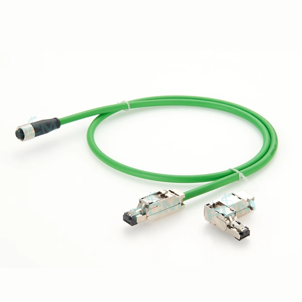 M12 D-Code Female to RJ45 Industrial Control Patch Cable