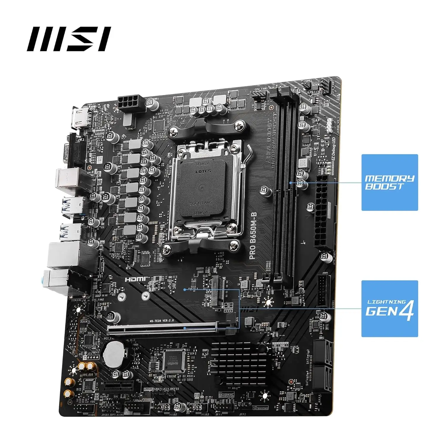 MSI PRO B650M-B DDR5 Motherboard - Ideal for Gaming & Office