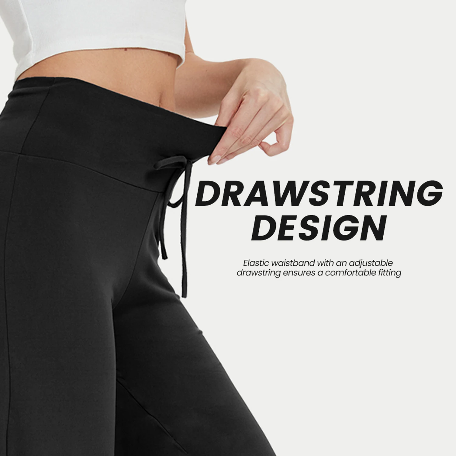Women's Comfortable Polyester Capri Pants High Flat Loose Fit Breathable Summer Casual Lounge Sweatpants Custom Wide Leg Pants