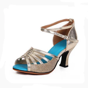 Women Rubber Outsole Latin Dance Shoes High-Heeled Soft-Soled Salsa Dance Shoes Adult Outdoor Non-Slip Ballroom Dancing Shoes