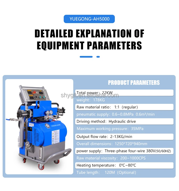 Ah5000 380vac High Pressure Polyurethane Foam Insulation Spray