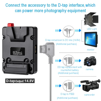 Z CAM S6 F6 M4 Battery Plate Adapter - Converts V-port battery to F550/F750/F970 power socket detail image