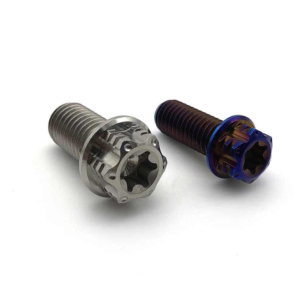 Parafuso de flange serrilhado hexagonal M8 M10 M12 Gr2 Gr5 grau 2 grau 5 liga de titânio parafuso com rosca completa e porca hexagonal DIN6921