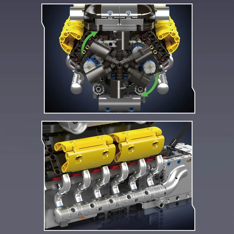 MOULD KING 10202 Lambo Supercar V12 Engine Model Building Block