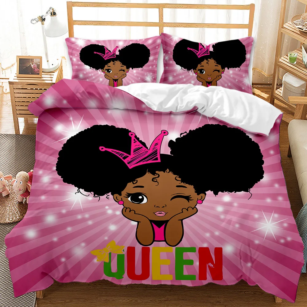 Comforter Cover Cute Black Girls Comforter Set Twin Size - Pretty Bedding  For Kids, Kawaii Princess Bedroom Decor, Afro American Duvet Insert With  Dreamy Butterfly Quilt Black Girl Comforter, image size:1000x1000