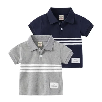 Summer wear baby polo t-shirts cotton children's clothing  boys kids sport tshirt stripe polo shirts collared t-shirts for boys