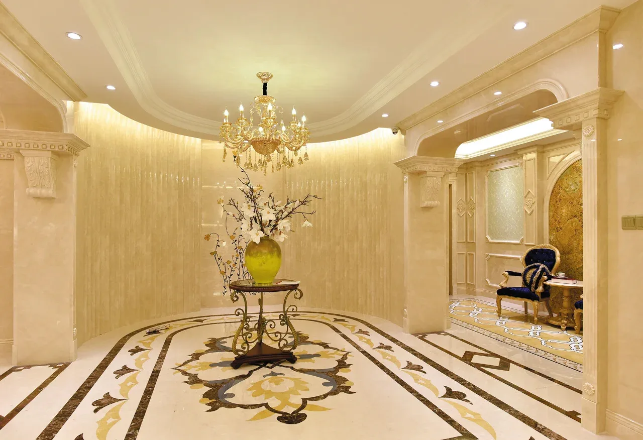 product bailuan beige marble slab polished marble floor tile for interior modern beige marble design-8