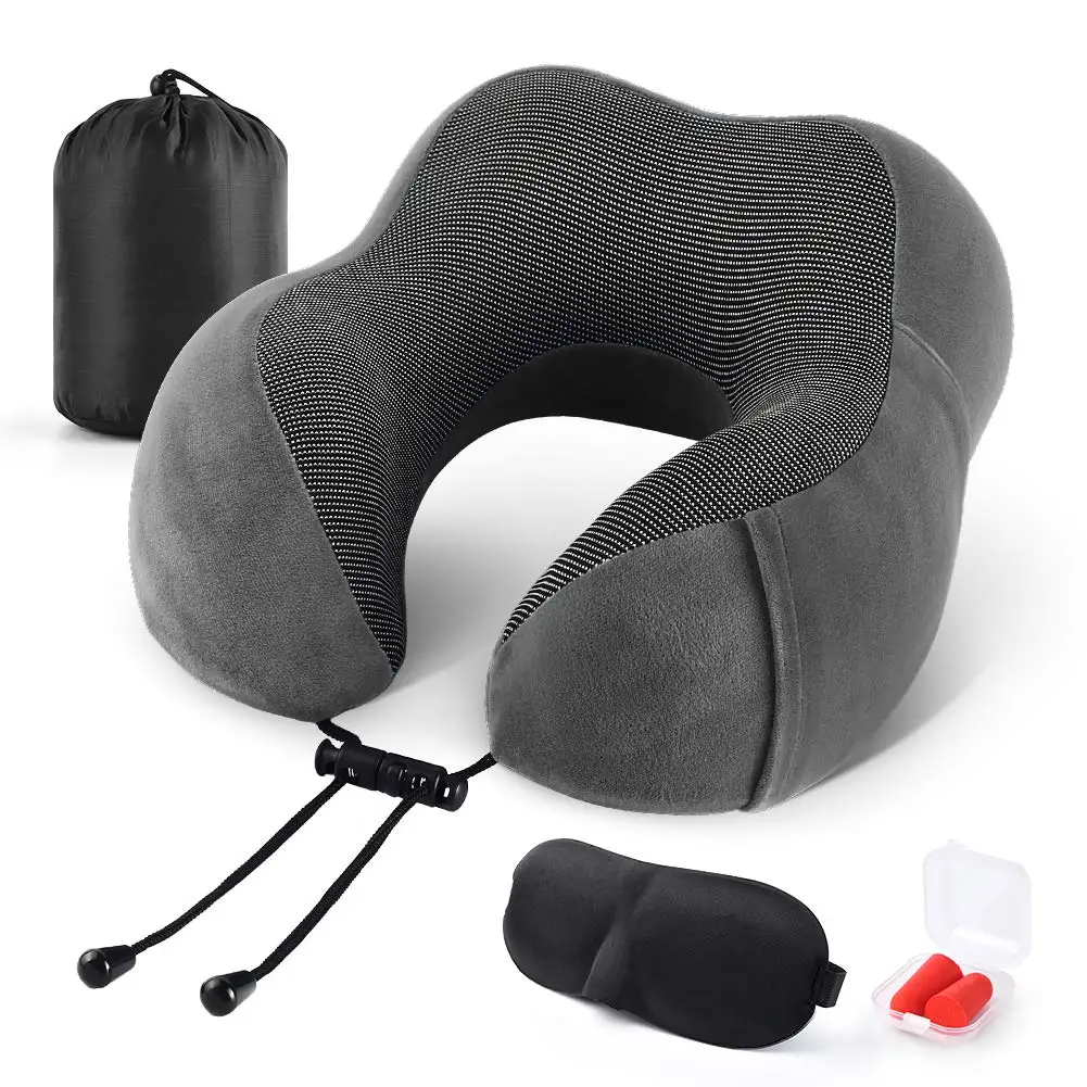 Travel Pillow U Shaped Memory Foam Neck Pillow for Airport Neck