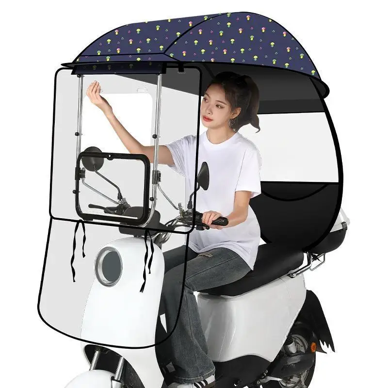 High Quality Universal Sunshade Windproof Waterproof Electric Motorcycle Umbrella