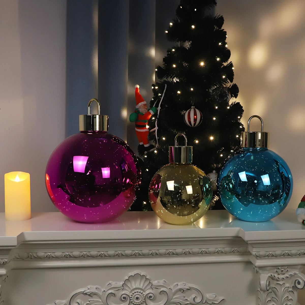 wholesale glass xmas balls for christmas decoration 2024 decorative large glass ball