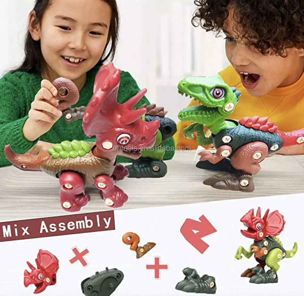 6-8岁男孩女孩的茎玩具,建筑恐龙块,学习玩具儿童电钻