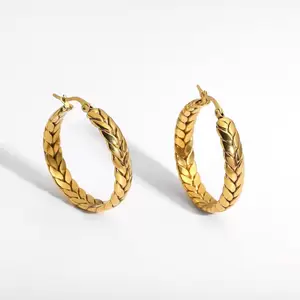 Hypoallergenic Geometric Hoop Earrings for Women 316L Stainless Steel/Black/18K Real Gold Plated Minimalist Jewelry