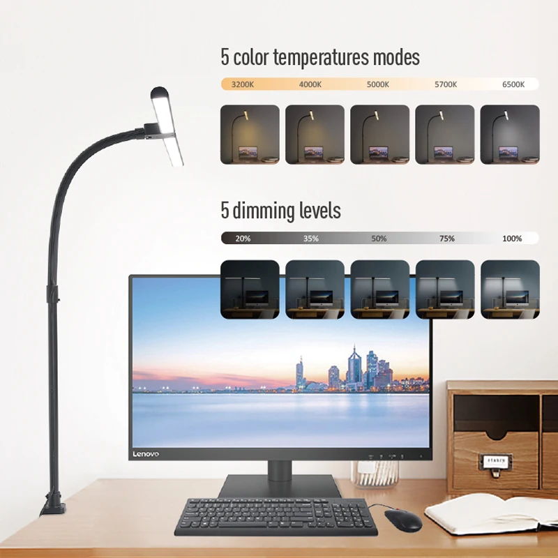 China ROSH Multifunction Large Tall Table Lamp Long Flexible Led Desk Lamp Light for Office Table