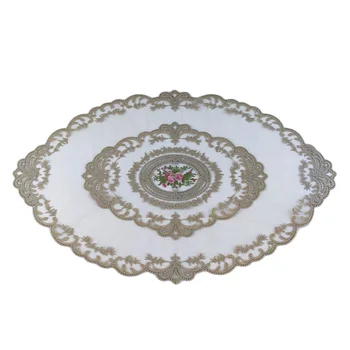 European Vintage Lace Table Mat Embroidered Lace placemats for dining table