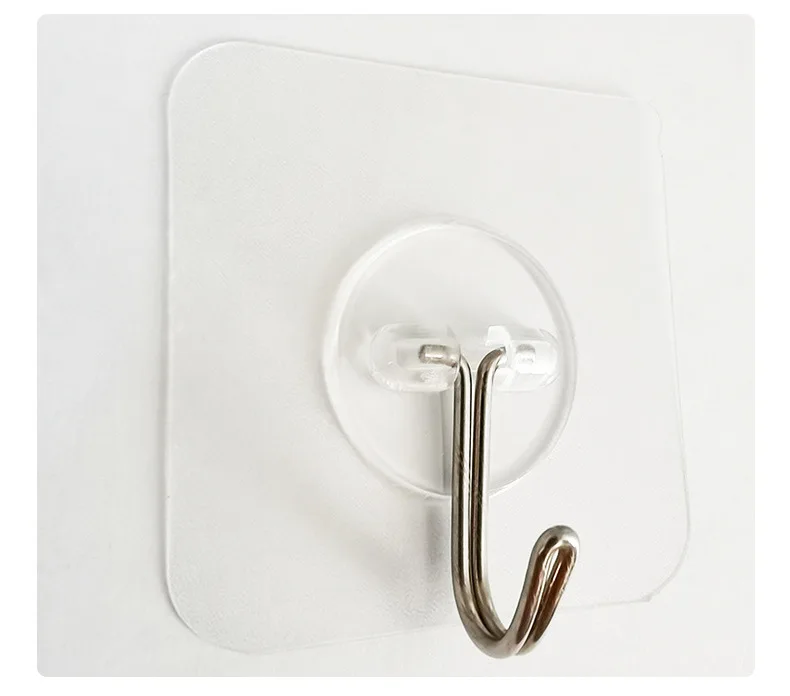 transparent sticky hooks Kitchen bathroom door behind strong adhesive sticky hooks household traceless sticky hooks supplier