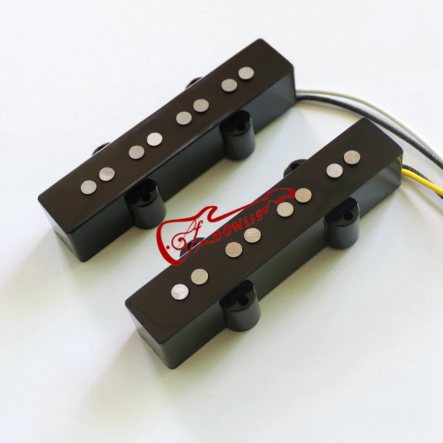 Donlis 1set 4 String 60's Vintage Alnico 5 Jazz Bass Pickups with Flatwork for Diy Bass Kits Building Parts Wholesale