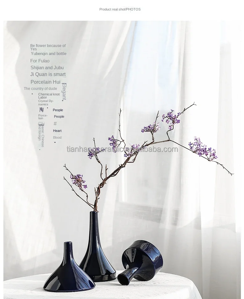 Wholesale wedding party porcelain flower pot Luxury Decoration Nordic style Blue Creative Gift Ceramic Vase For hotel Home Decor.jpg