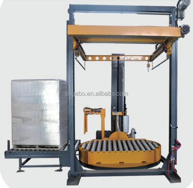Cling Film Food Wrap Wrapper Stretch System Weigh Wrapping Machine With Scale Heavy Pallet Packer For Bricks Pallets