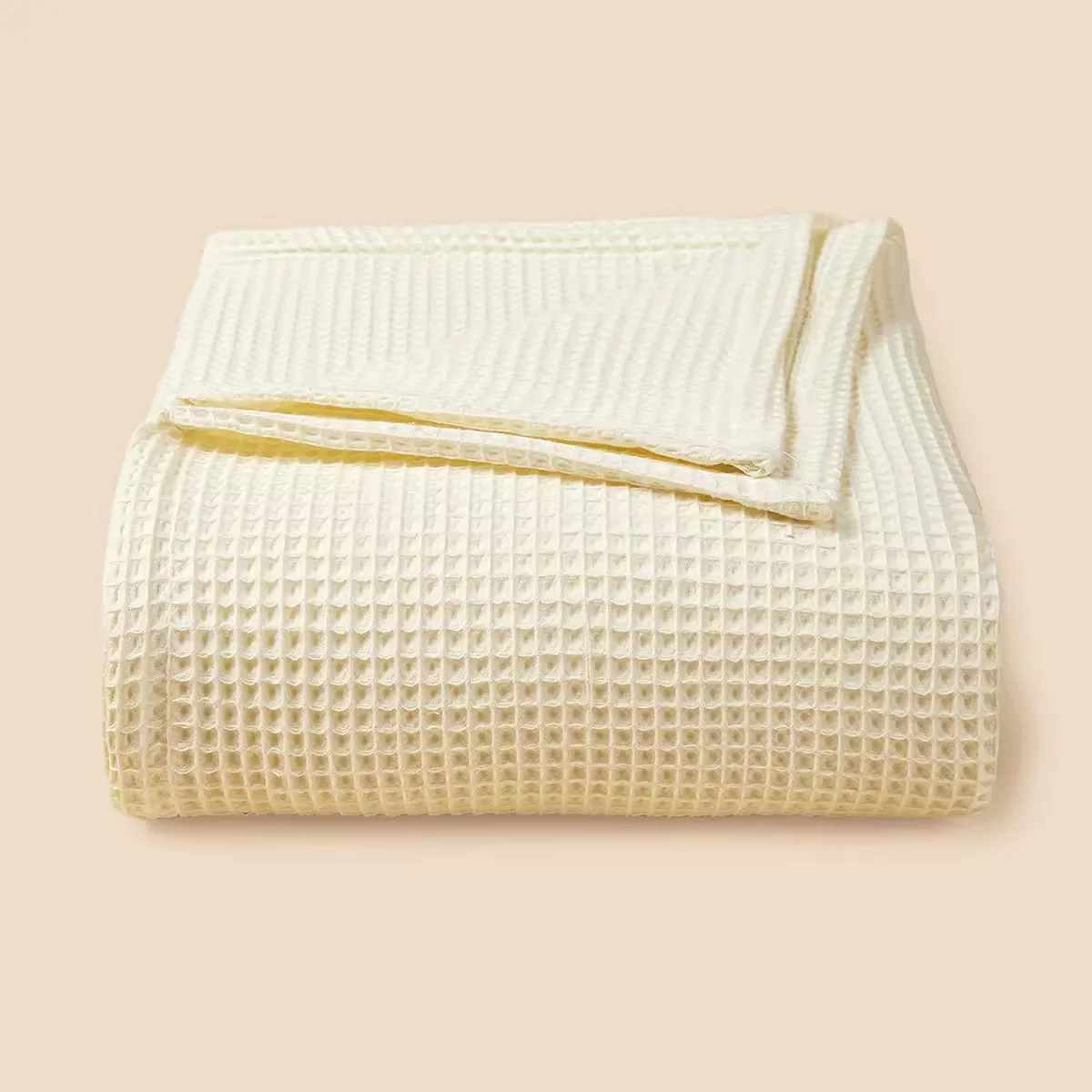 High-quality soft Cotton Waffle Knitted blanket for baby Breathable and washable blanket baby sleeping blanket factory