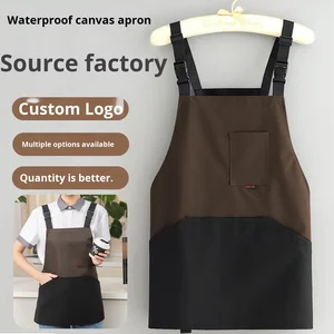 2026 Customizable Kitchen Home Use Canvas Apron Petite Women Restaurant & Bar Uniforms with Logo Printing New Model
